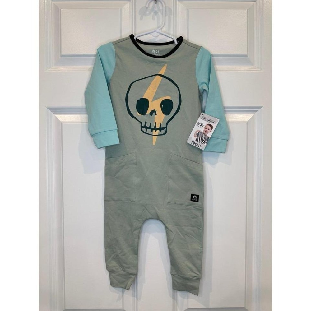 Rags Boy Skull Romper Size 18-24 Months NWT